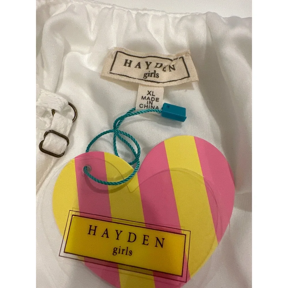 Hayden Girls White Tiered Cotton Rickrack Trim Sundress XL GY8212 NEW